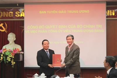 Đồng chí Mai Văn Ninh nhận nhiệm vụ Phó Trưởng ban Tuyên giáo Trung ương